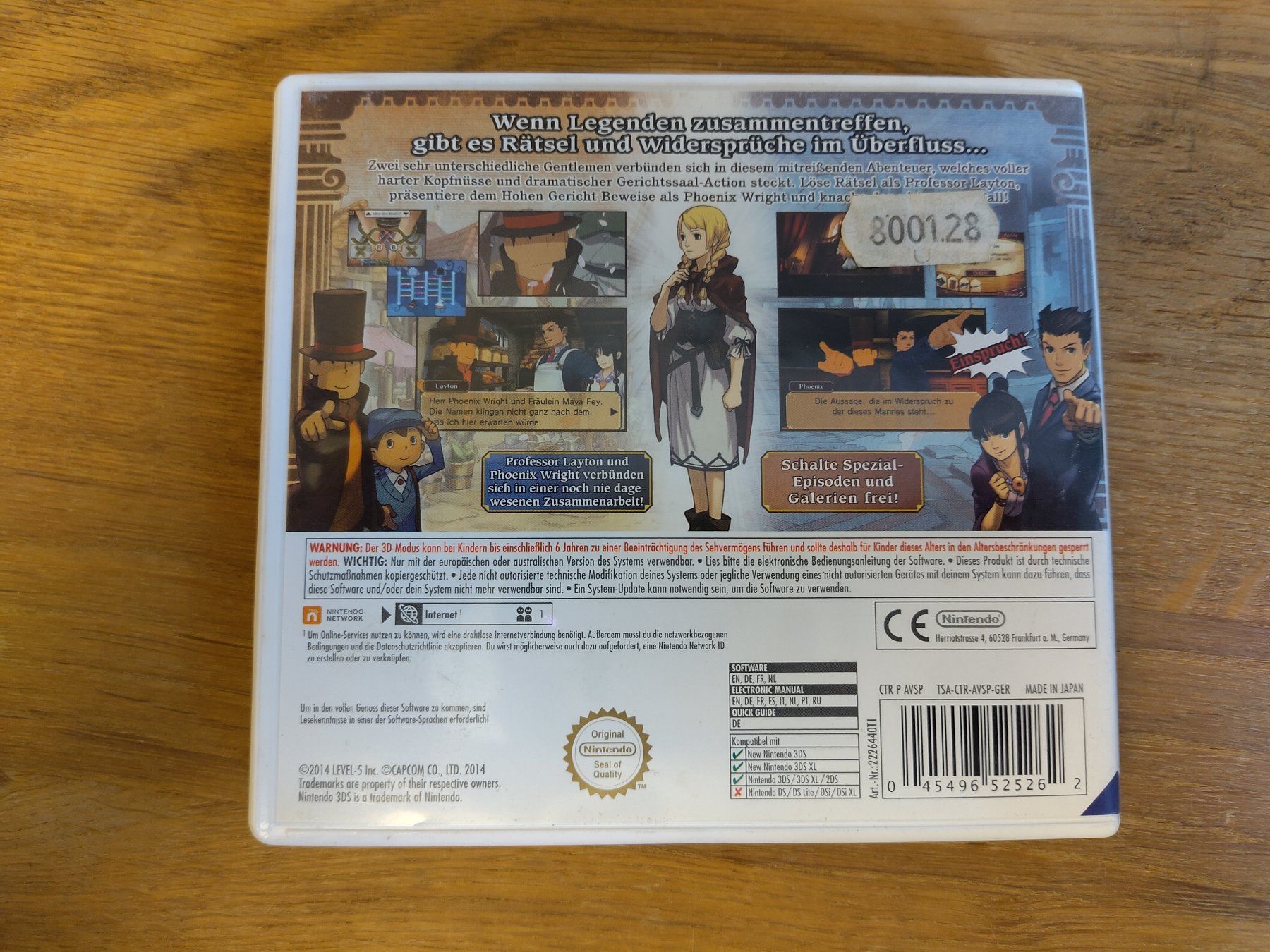 Nintendo Giochi: Professor Layton VS Phoenix Wright (Nintendo 3DS) (CiB) – Usato da Kloten venduto da SuperRetroPixels 1
