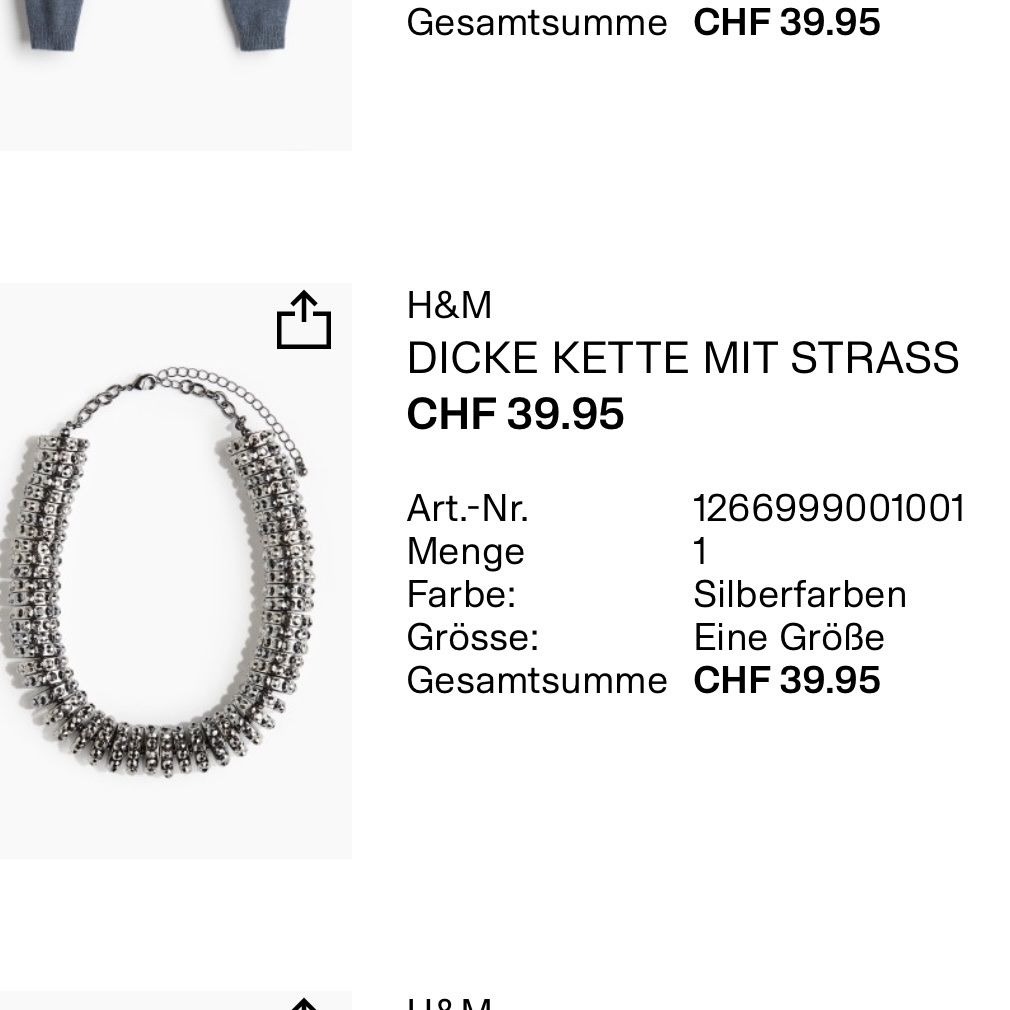 H&M Catenine: Halskette Neu – Nuovo e nell'imballaggio originale da Zürich venduto da AJO91 1