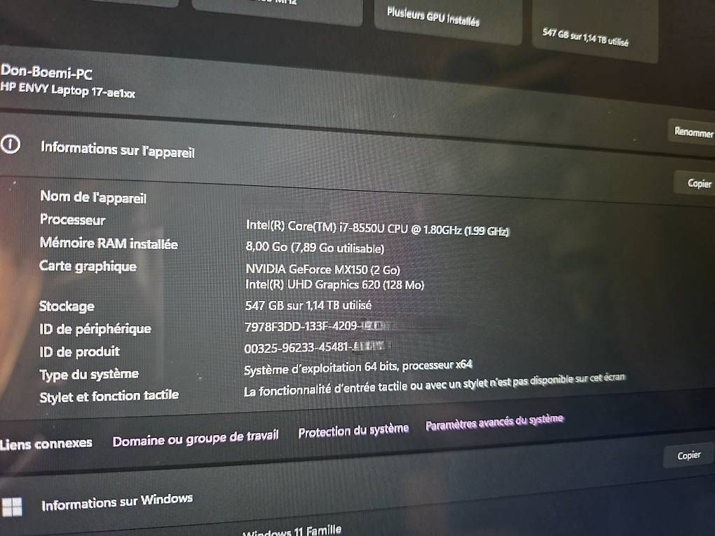 Hewlett Packard Notebook: Hp Envy 17" inteL Core i7-8550U Cpu – Usato da Sion venduto da ClintBoss1380 2