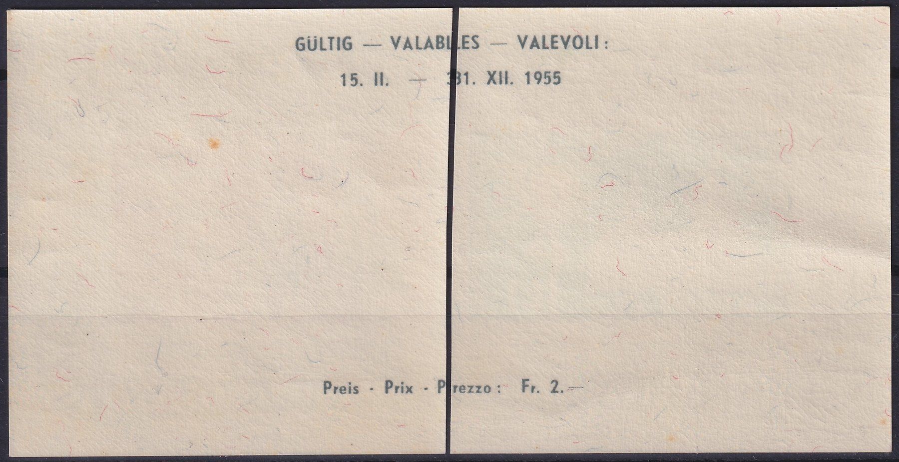 Tutti i francobolli: 1955, W33+W34 Block-Ausschnitt postfrisch **. Kat: 60.- – Usato da Sursee venduto da Luzernerraute 1