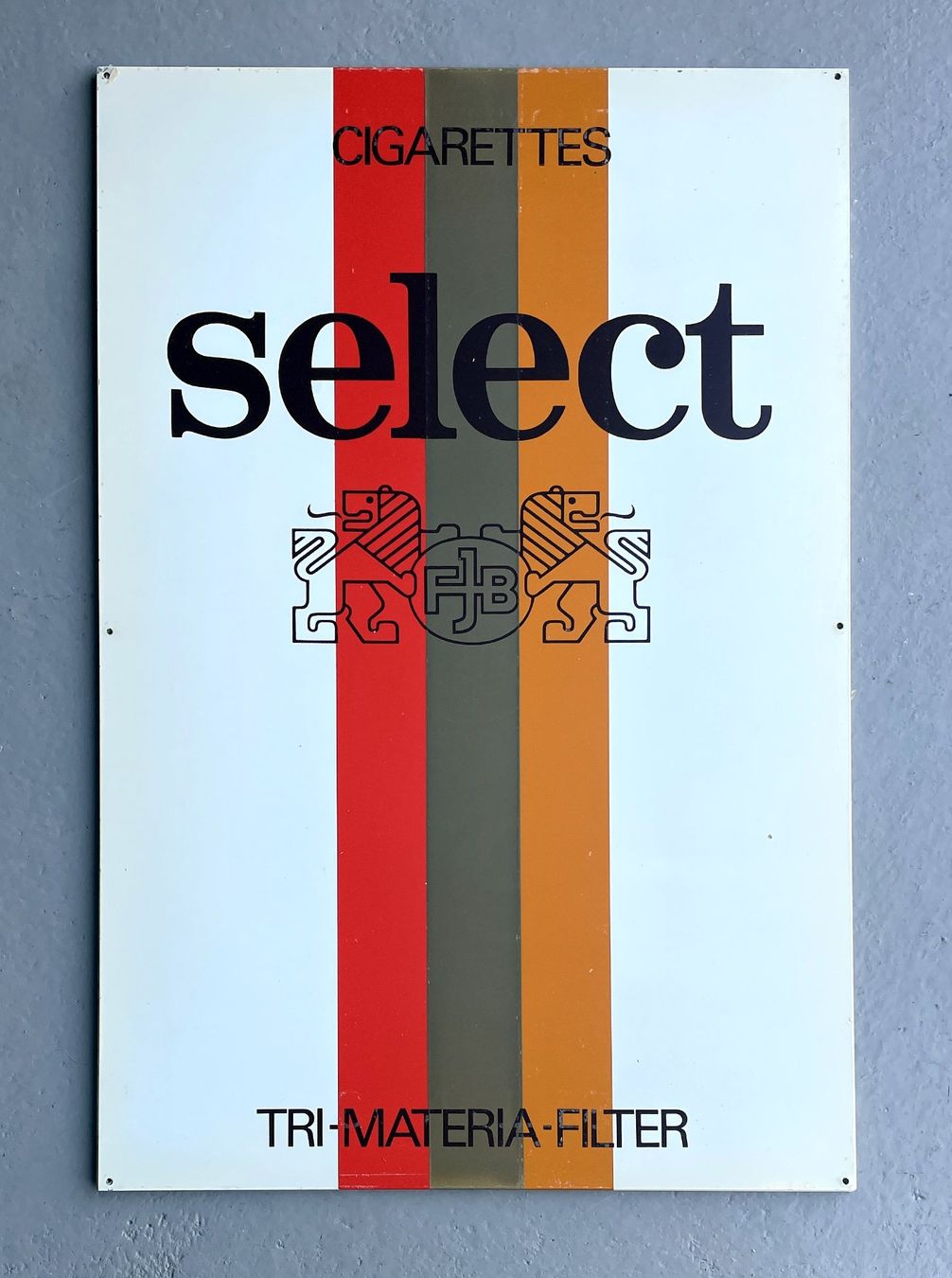 Insegne: Cigarettes Select Burrus - Blechschild / Plaque en métal – Usato da Savagnier venduto da Ne2065