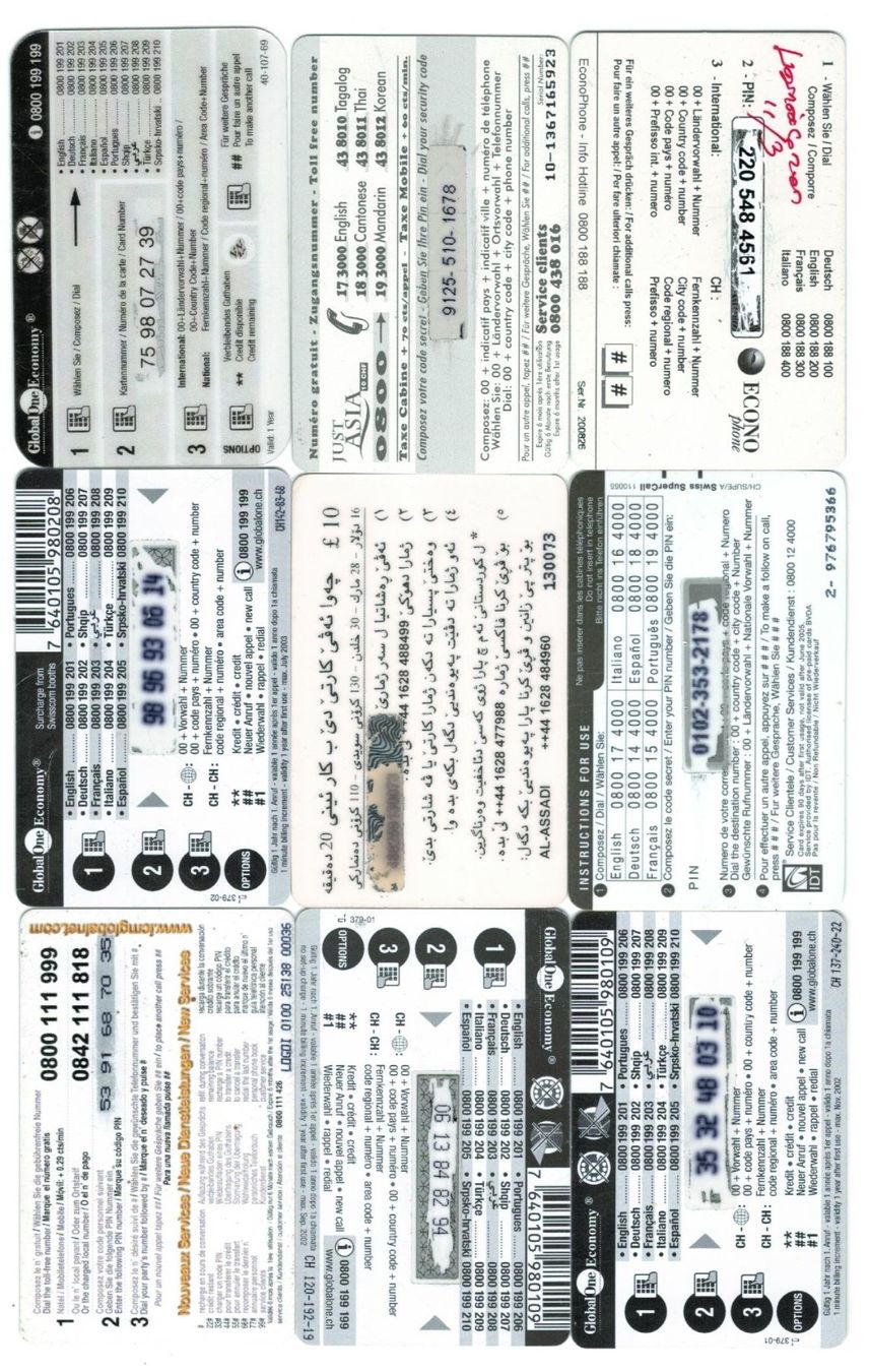 Telefon- & Taxkarten: 9 Prepaid Telefonkarten – Gebraucht aus Zürich von Tolima194 1