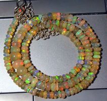 52 Crt Natural Funky Ethiopian Welo Fire Opal Halskette TOP!