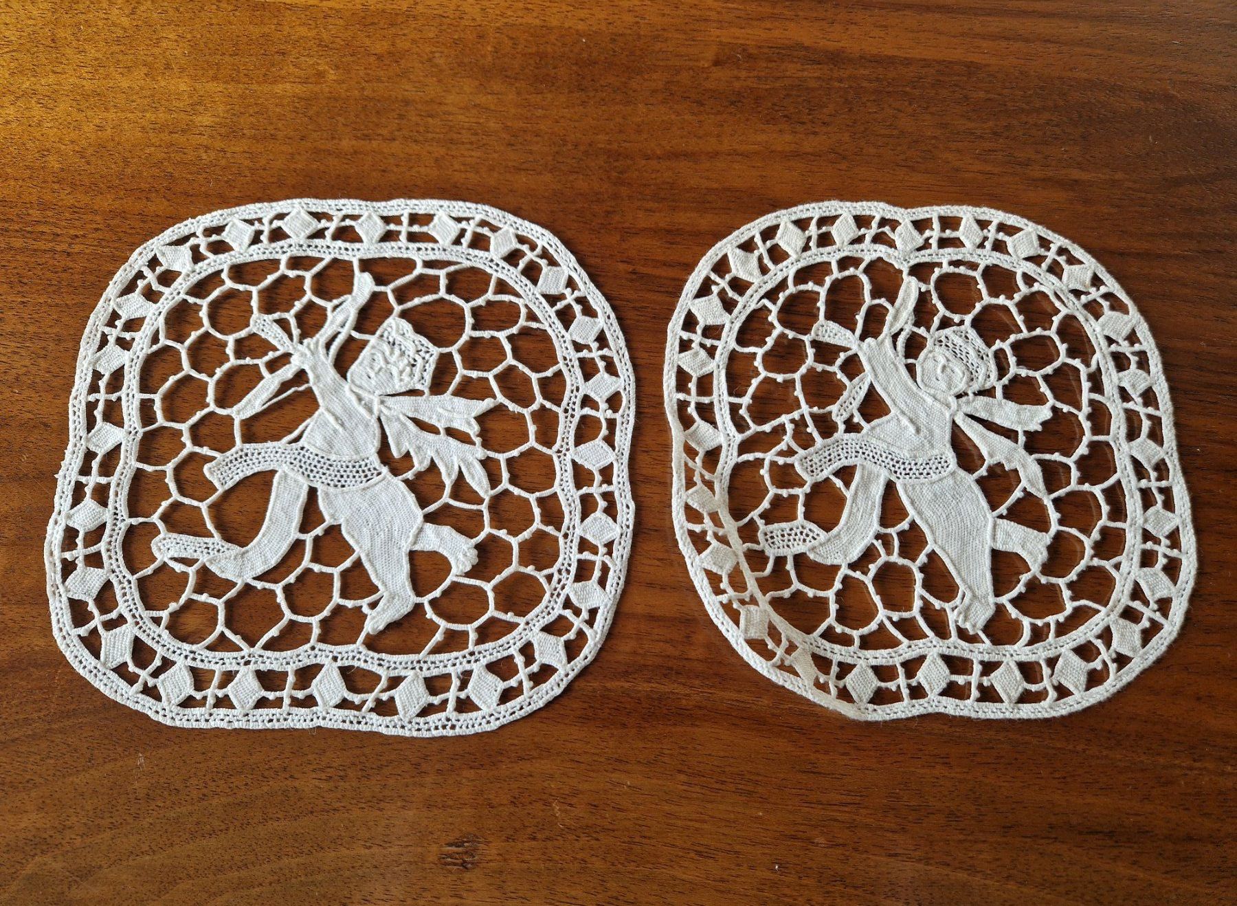 Altra biancheria da tavola: 2 Antike Spitzendeckchen Engel Handarbeit Spitze Vintage ... – Nuovo (secondo la descrizione) da Bern venduto da Antikbatik 5