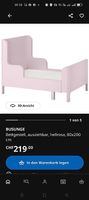 Ikea Kinderbett ausziehbar BUSUNGE rosa