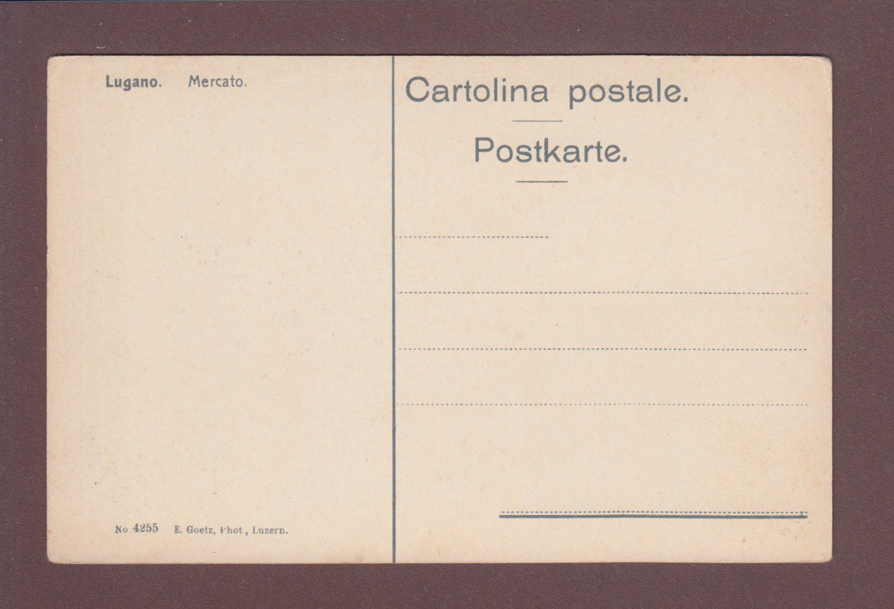 Cartoline postali: LUGANO - Mercato – Usato da Pully venduto da nicecards 1