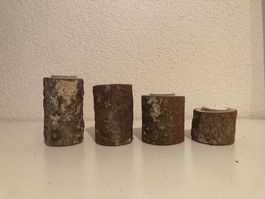 Teelichthalter aus Holz, 4er Set