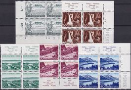 1954, Pro Patria B66-B70 Viererblöcke postfrisch ** Kat:80.-