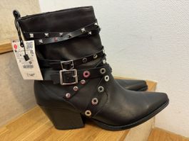 Zara Leder Stiefeletten neu