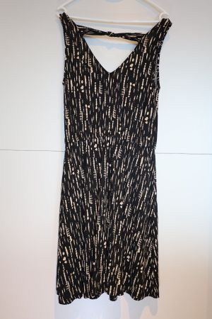 Sommerkleid, schwarz/beige, Gr. 40 (Neu)