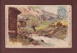 PARIS 1900 - Village Suisse - Pâturage et ruisseau