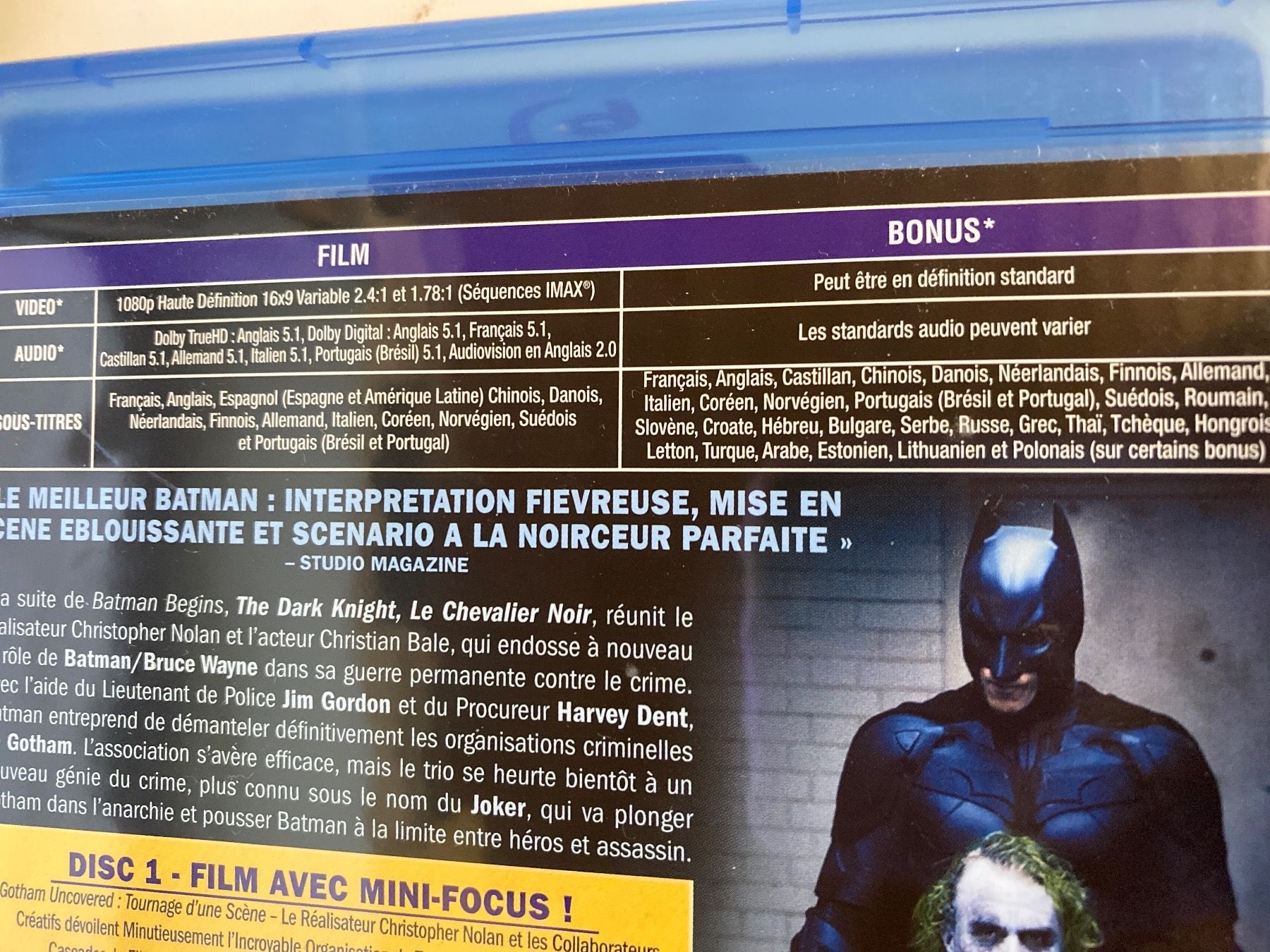 Alle DVDs: THE DARK KNIGHT - DEUX DISCS - BLURAY – Gebraucht aus Le Brassus von cinema13 2