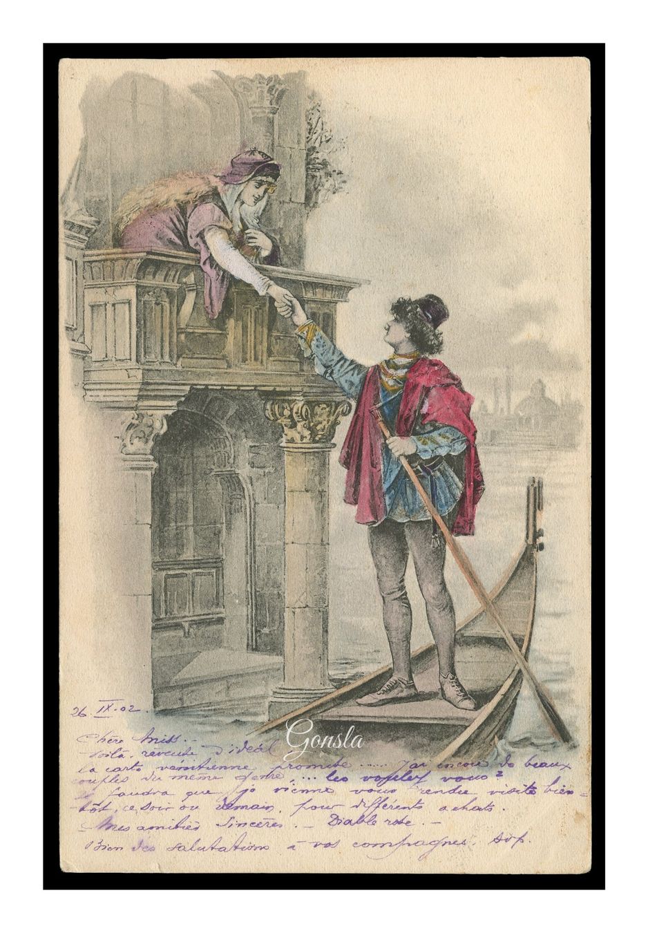 Ansichtskarten: VENISE - 1902 "Gondolier" – Gebraucht aus Onex von Lagorel01