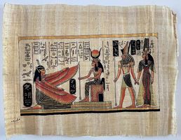 Original Ägyptischer weiße Papyrus Handgemalt Nefertari Mat