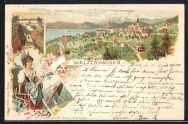 Litho Walzenhausen, Panorama mit Bodense