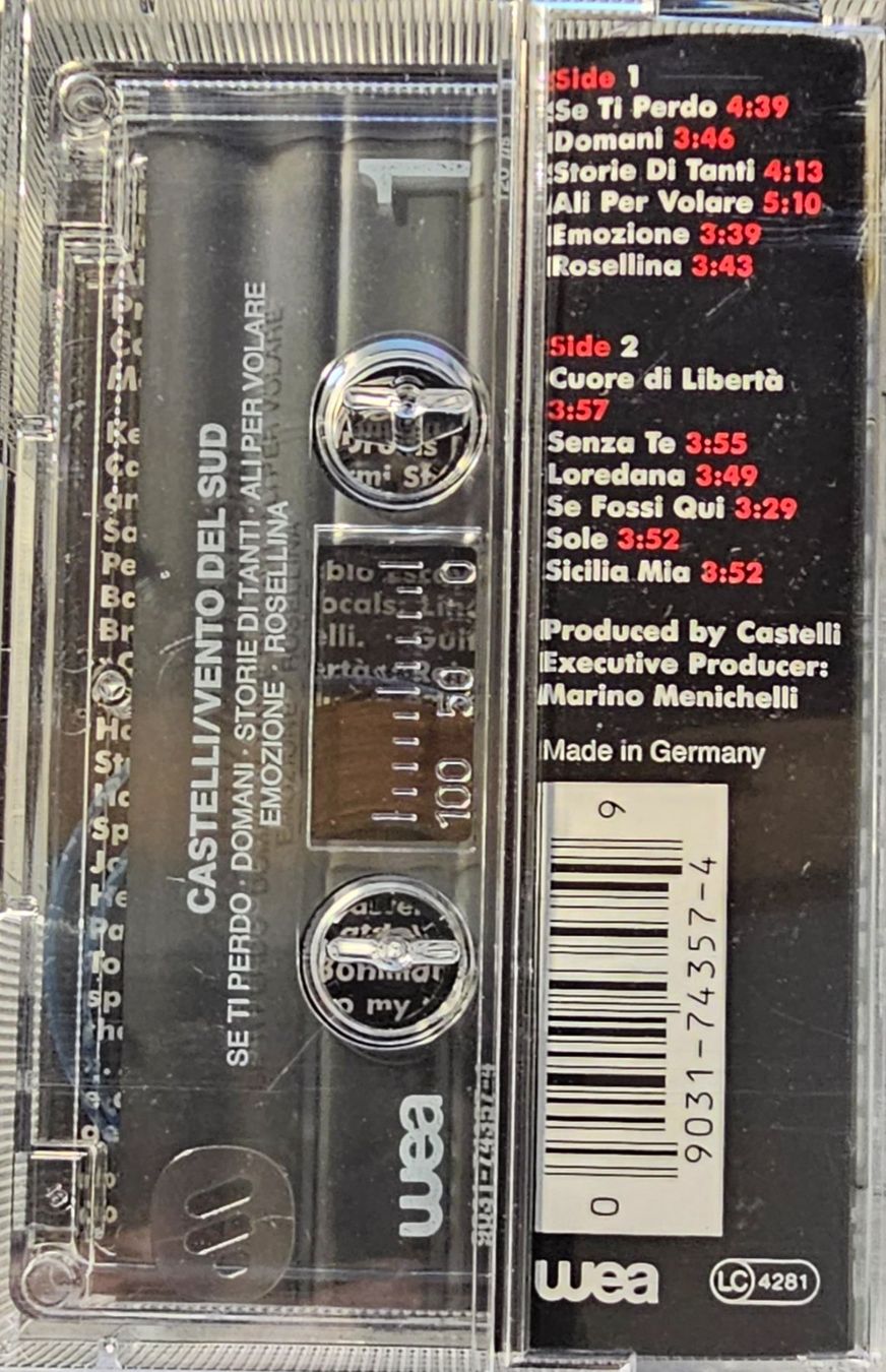 Musicassette: MC - Castelli - Vento del sud – Usato da Wahlen b. Laufen venduto da Cg10 1