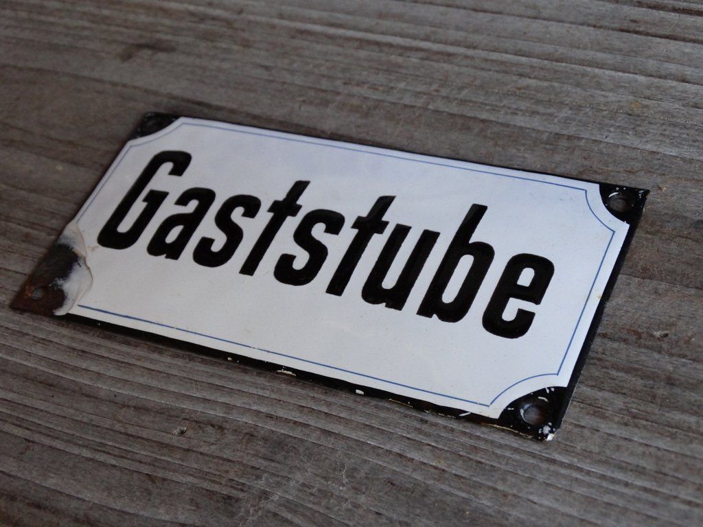 Insegne: antikes Emailschild Gaststube /Restaurant Loft Werbung – Usato da Grossaffoltern venduto da Bessy202 5