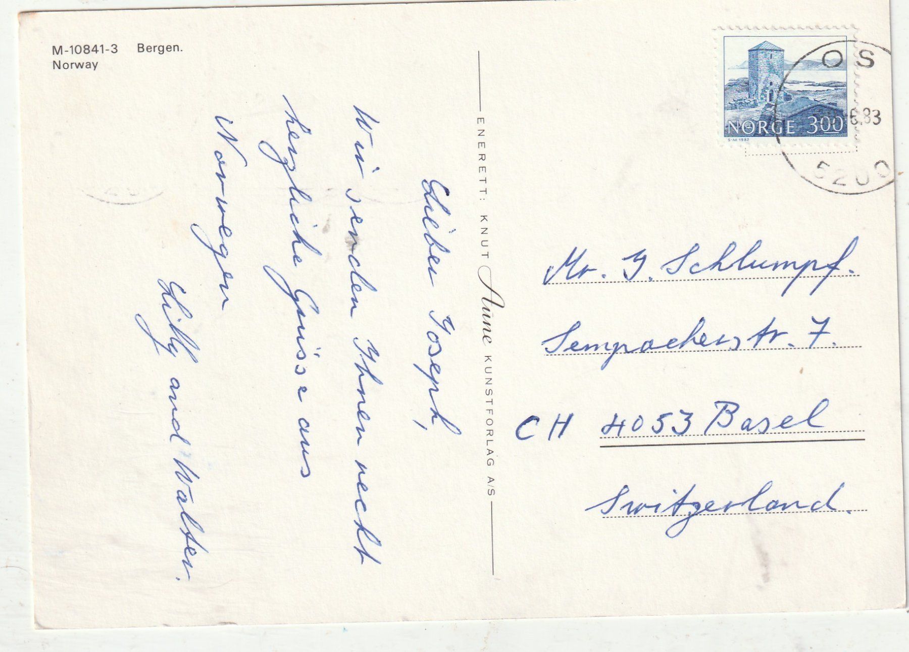 Cartoline postali: Bergen – Usato da Lumbrein venduto da made02 1