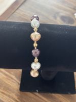 Joli bracelet en perles différente couleur 17 cm +3,5 cm