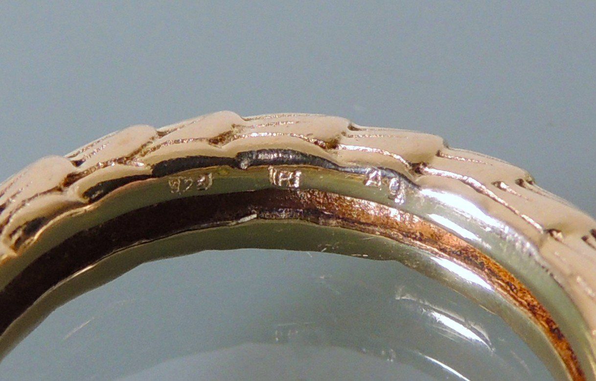 Anelli: Vergoldeter Silber 925 Fingerring Gr. 55 – Usato da Waldenburg venduto da schaller707 4