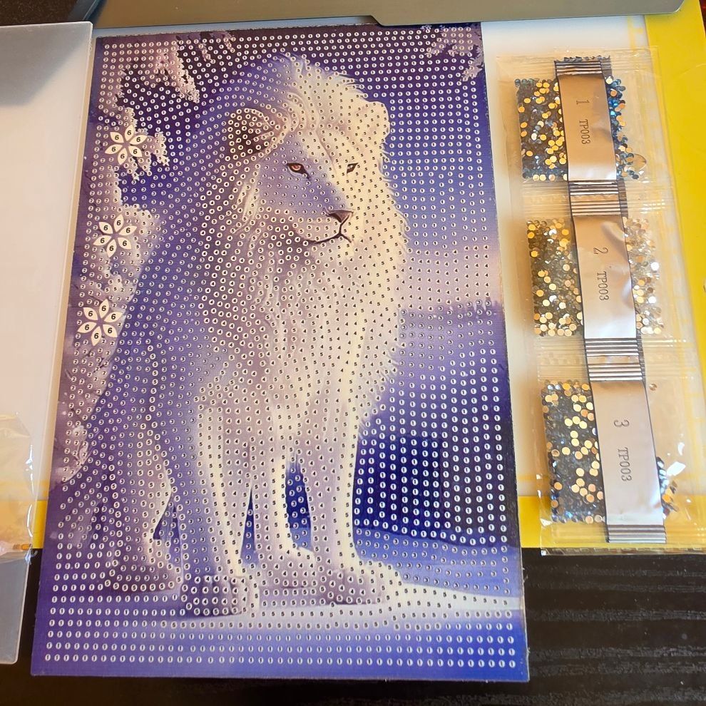 Bastelsets: DIAMOND PAINTING TABLETT WEISSER LÖWE – Neu und originalverpackt aus Dintikon von bonita099 2