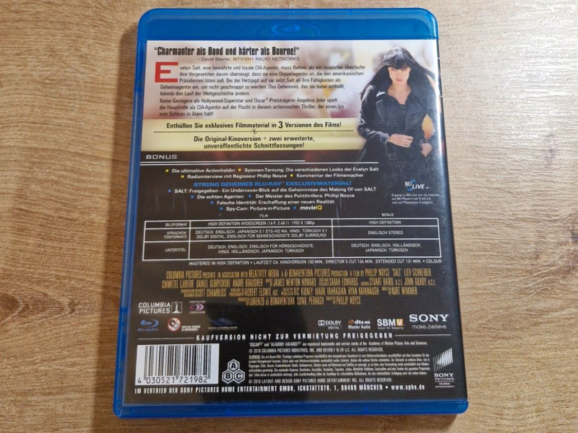 Tutti i DVDs: Salt (2010) Bluray – Usato da Pfungen venduto da Whitie 1