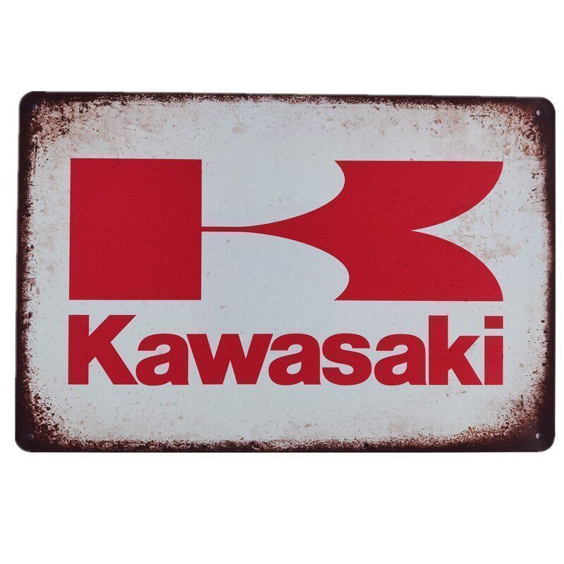 Kawasaki Insegne: Plaque vintage Blechschild Kawasaki – Nuovo e nell'imballaggio originale da Uvrier venduto da AlpineTreasures