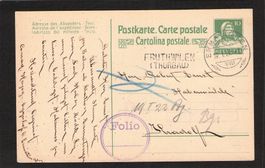 GS 10 Rp , Stabstempel Fruthwilen TG   , gel. 1922