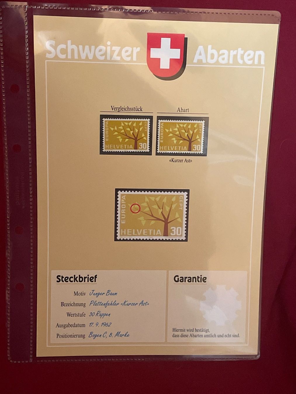 Tutti i francobolli: Schweizer Abarten Plattenfehler im E von Helvetia! Total 35 – Usato da Schüpfen venduto da Schuepfen45 2