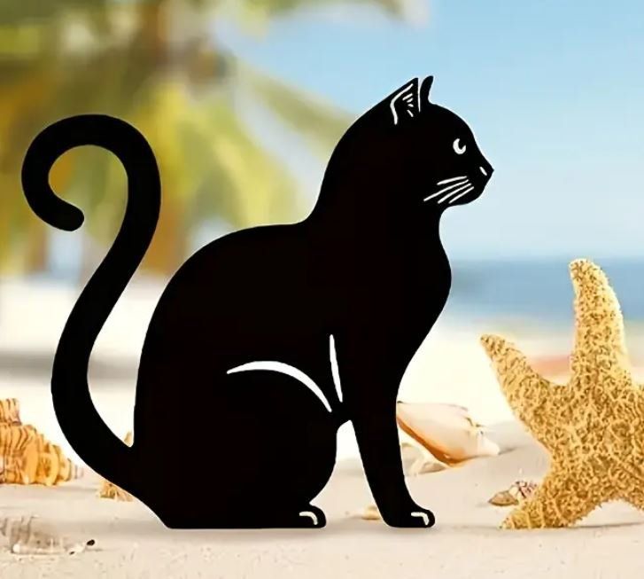 Figuren: Sitzende Katze Gartenstecker Metall (30 cm) – Neu und originalverpackt aus Langenbruck von Gumsi 1