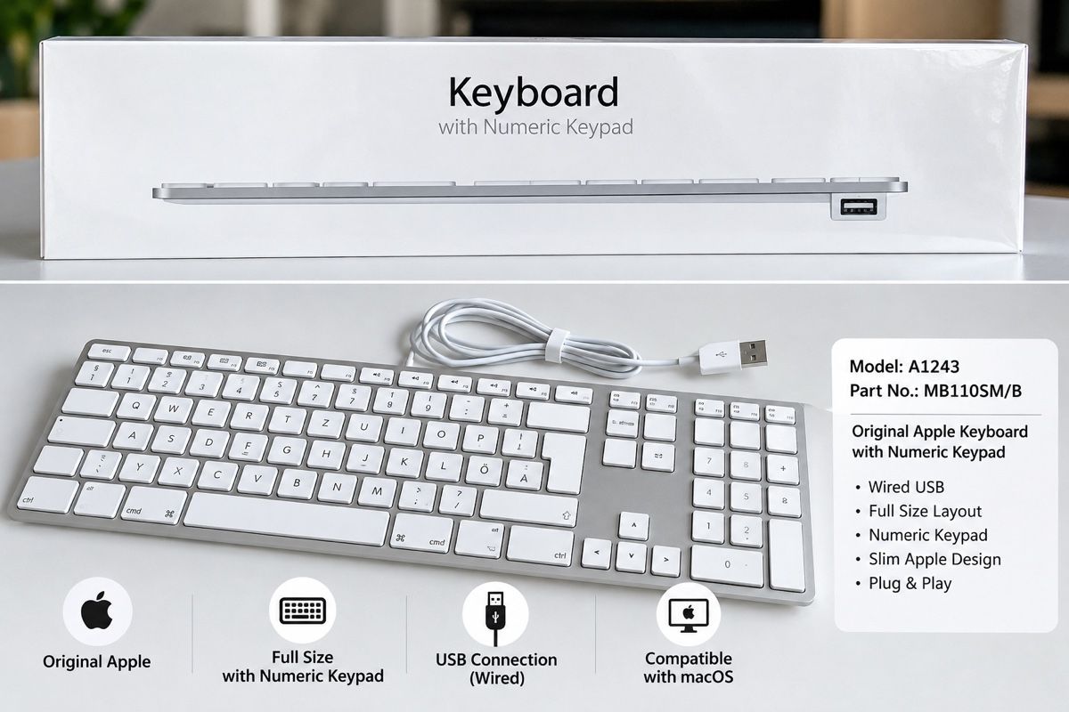 Apple Tastiere: Original Apple Keyboard with Numeric Keypad – Nuovo e nell'imballaggio originale da Liestal venduto da JGVOS