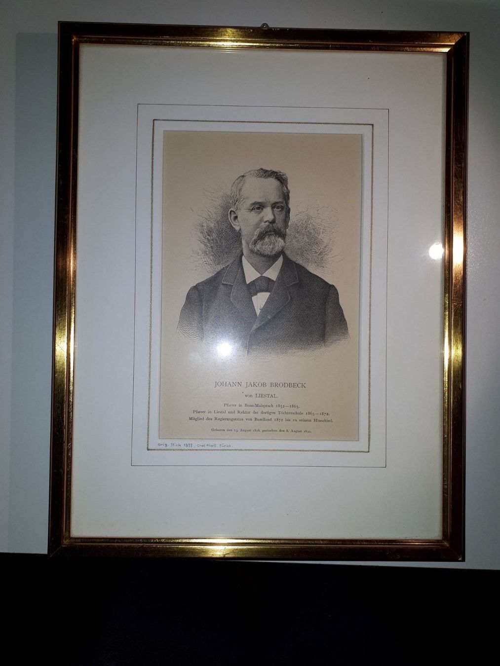 Incisioni: Johann Jakob Brodbeck von Liestal – Usato da Dietikon venduto da Buchantiqdietikon