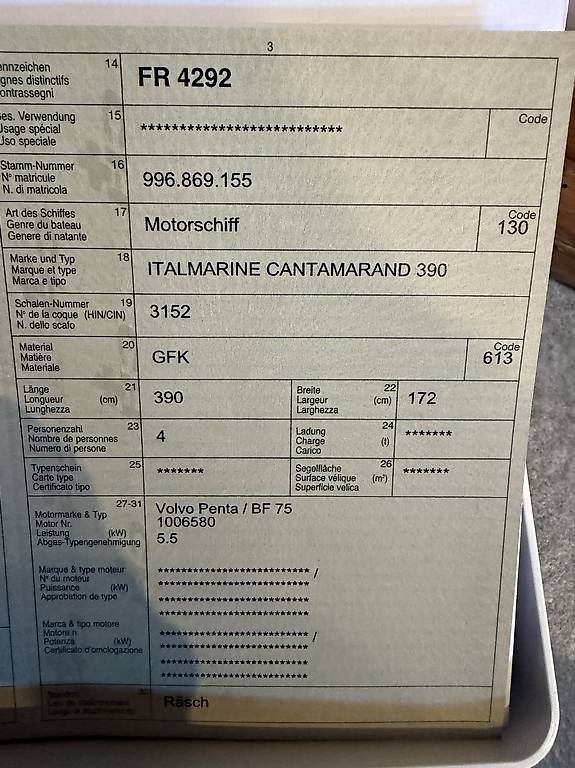 Bateaux: Boot Fischerboot 8ps  – D'occasion à Giffers par Lancia7 4