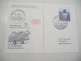 2000  Mollis-Dübendorf mit JU-52 / Tage der Aerophilatelie