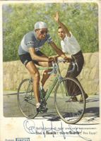 Fausto Coppi  Karte mit handsigniertem Autogramm SEHR SELTEN