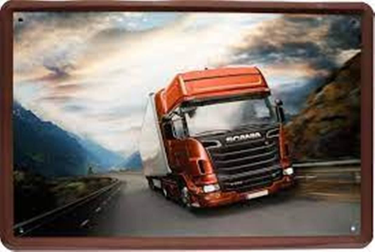 Scania Insegne: Blechschild-SCANIA TRUCK ROT – Nuovo e nell'imballaggio originale da Rupperswil venduto da big-one-sale