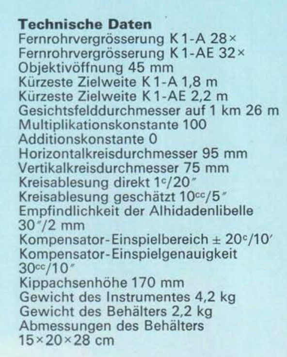 Wild Misurare: Kern  K1-A Theodolit mit Stativ – Usato da Luzern venduto da Solanor13 9