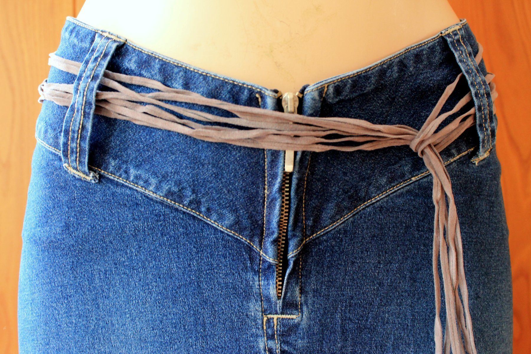 Gonne: toller Jeansrock / ROCK mit Bindegürtel Patchwork  36 S Neu! – Nuovo (secondo la descrizione) da Rebstein venduto da QuasarVincent 3