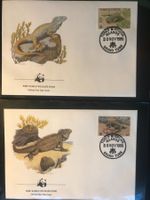 WWF Turks und Caicos 1986 Leguan Satz illust. Ersttagsbriefe