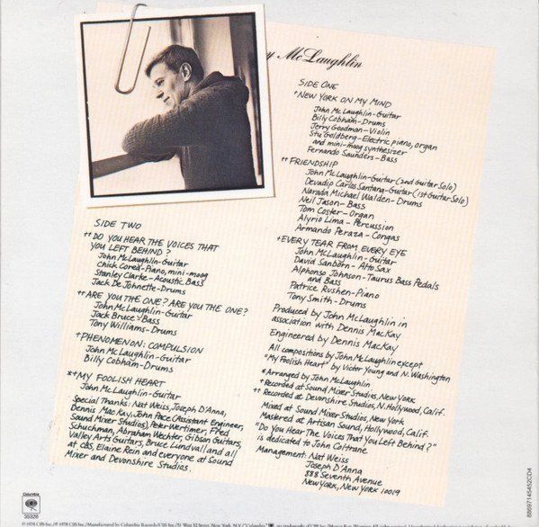 CD: John McLaughlin [COLUMBIA] Jack DeJohnette, Chick Corea, – Usato da Unterbäch venduto da laqug 1
