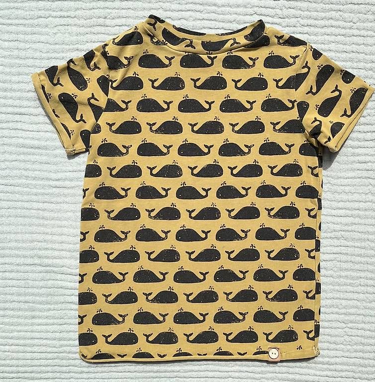 T-shirt: Gr.92/98, T-Shirt Wal ockerfarben, handmade – Usato da Gattikon venduto da AnnettFloh