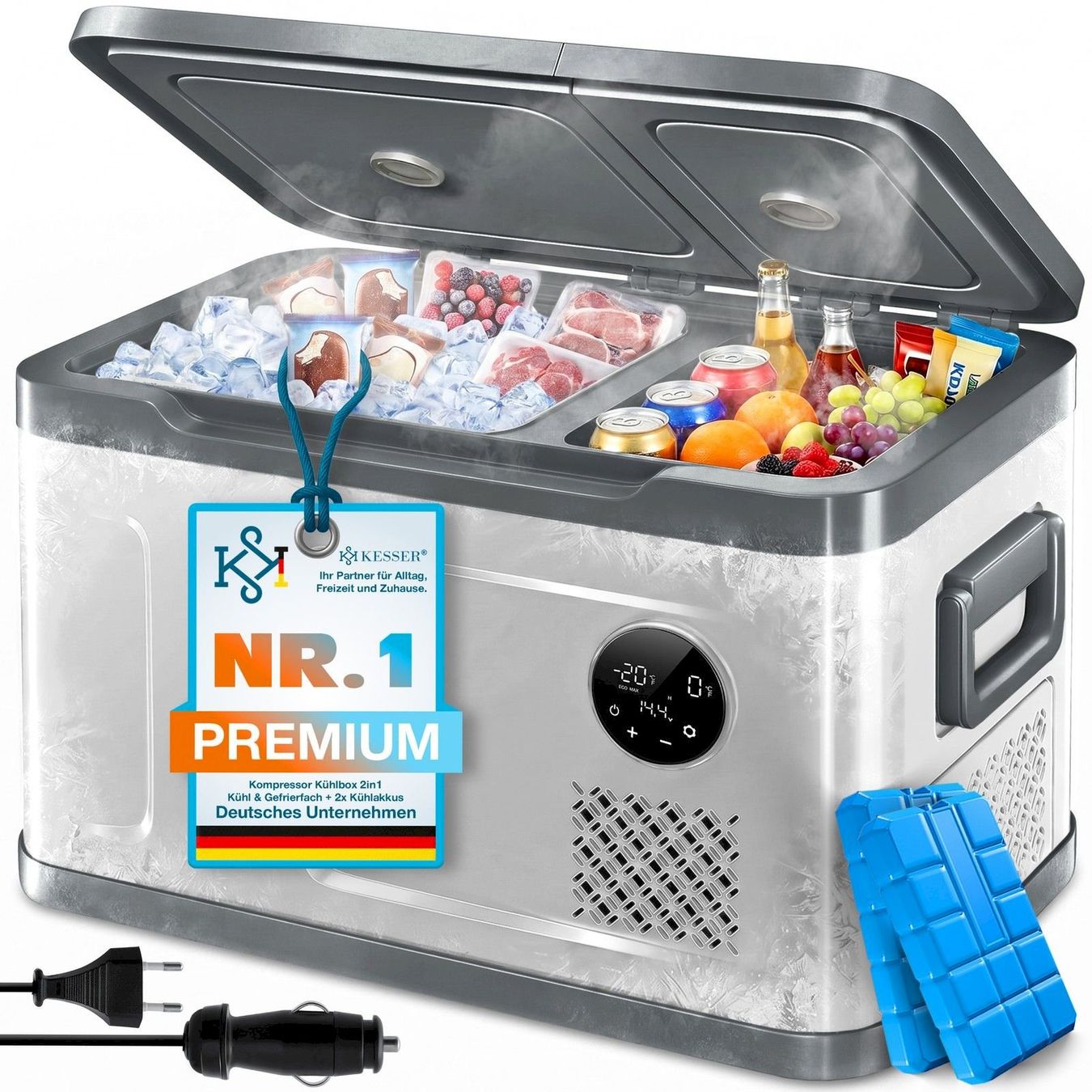 Cucinare, Mangiare & Bere: KESSER Kompressor Kühlbox 49L silber – Nuovo e nell'imballaggio originale da Bottighofen venduto da zaap
