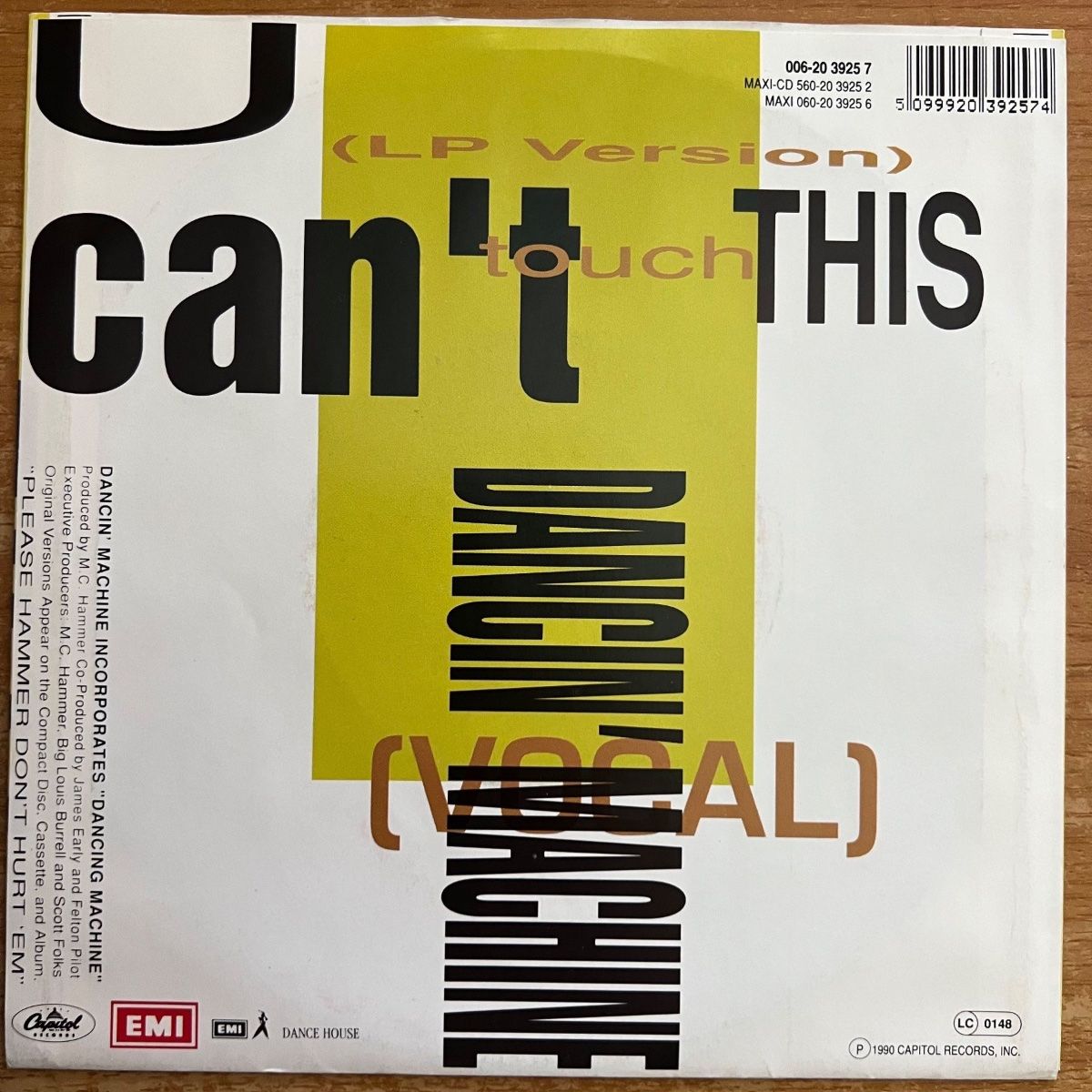 Vinyles: M.C. Hammer - U Can't Touch This / 1. EU-Press. 1990 - TOP – D'occasion à Gais par soundcave57 1