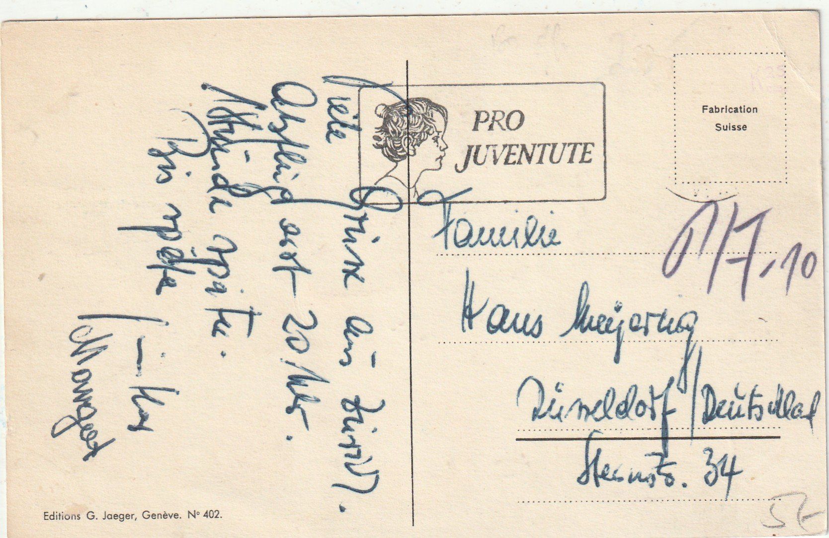 Cartoline postali: Schweizer Wappen – Usato da Lumbrein venduto da made02 1
