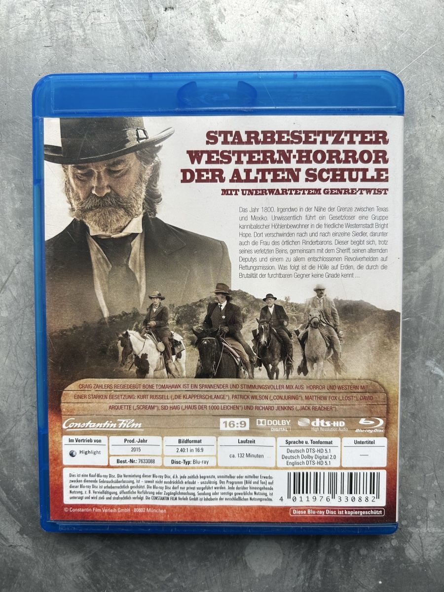 Tutti i DVDs: Bone Tomahawk - Bluray - Western, Horror [2015] – Usato da Winterthur venduto da lenolson 1