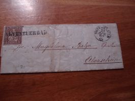 Faltbrief 1867, sitz. Helvetia, Stab-o Alveneuerbad, Z30