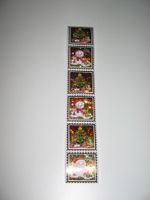 6 Sticker Briefmarkenform "Merry Christmas"