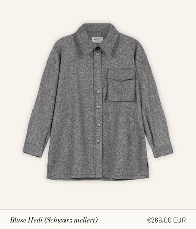Vival.Studio Bluse Hedi dunkelgrau melange Grösse S