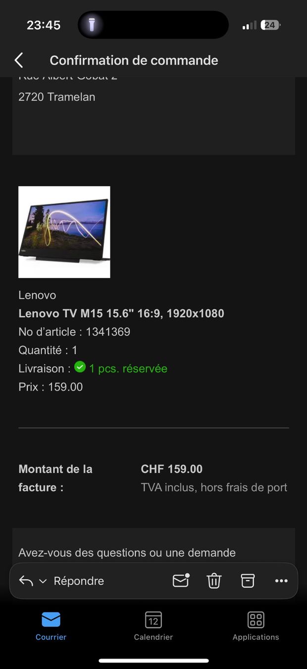 Lenovo Monitor: Écran ThinkVision 15.6 pouces - Portable et léger! – Nuovo (secondo la descrizione) da Tramelan venduto da arb_hky2 2