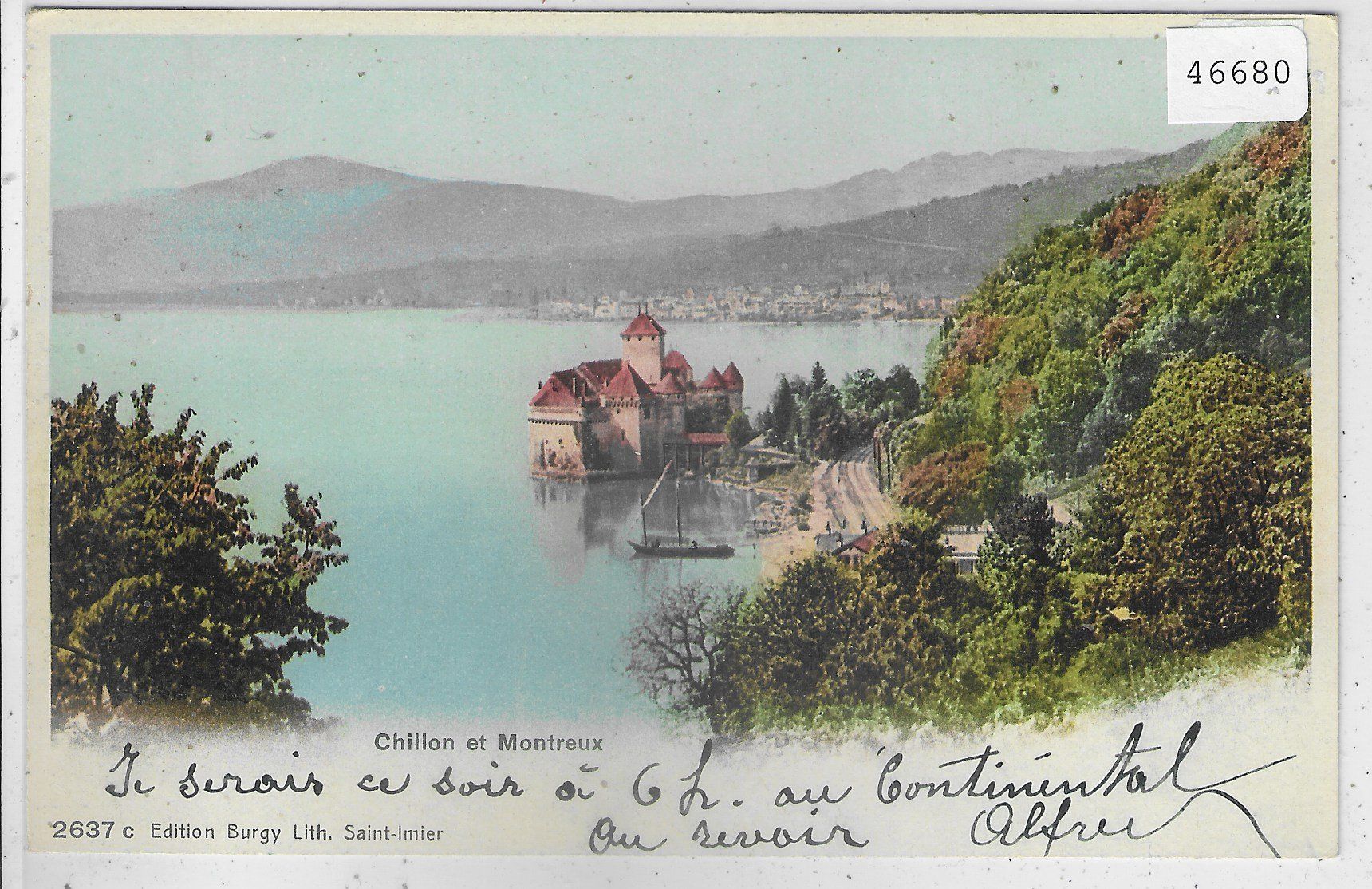 Cartoline postali: Chillon et Montreux - Litho – Usato da Ettingen venduto da Kartenplanet